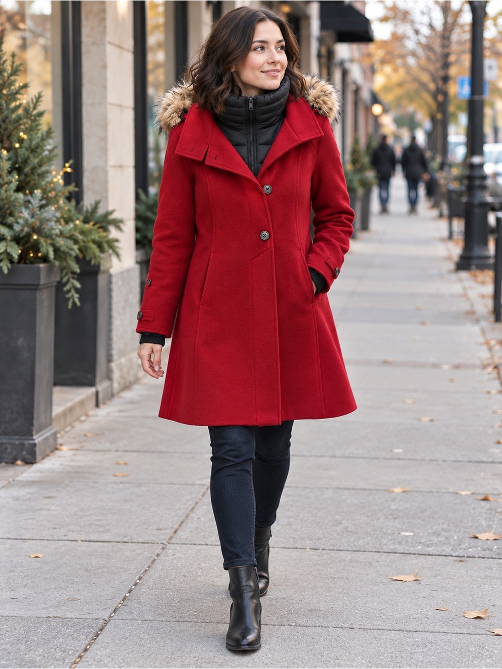 Simons XXL Red Wool Coat - Picture 2 of 4